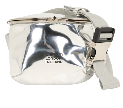 Burberry Belt Bag, &pound;295, Handbags, Silver, Patent Leather, Front view